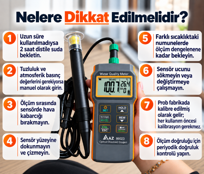az 86023 çözünmüş oksijen ölçer nelere dikkat edilmelidir