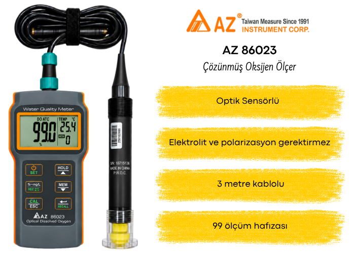 az 86023 çözünmüş oksijen ölçer özellikler