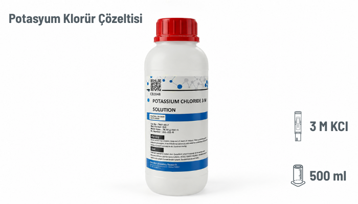 Potasyum klorür 3 M KCl pH metre prob saklama sıvısı 500 ml