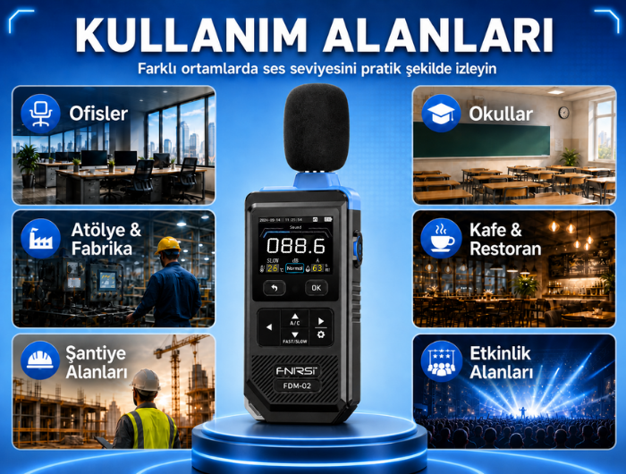 FDM02 Desibel Ölçer Kullanım Alanları