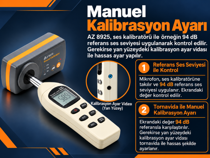az8925 ses ölçer manuel kalibrasyon