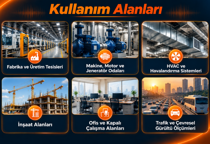 AZ 8925 Ses ve Gürültü Ölçer Kullanım Alanları